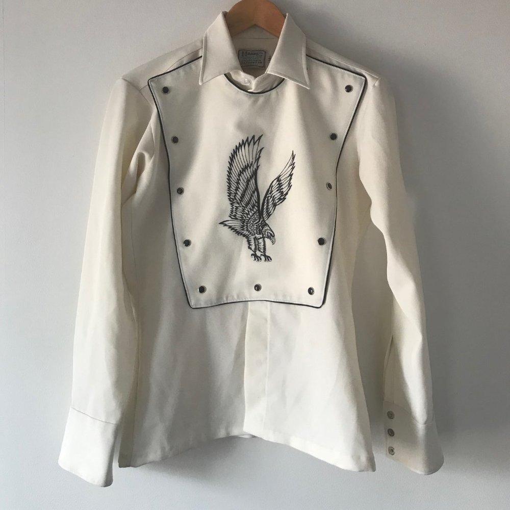 Giddy-up HBarC 70s Bib Cowboy Western Shrt w Eagle